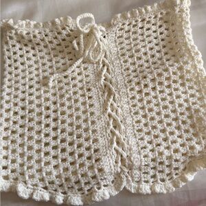 Crochet Lace Women Tube Top - Cream